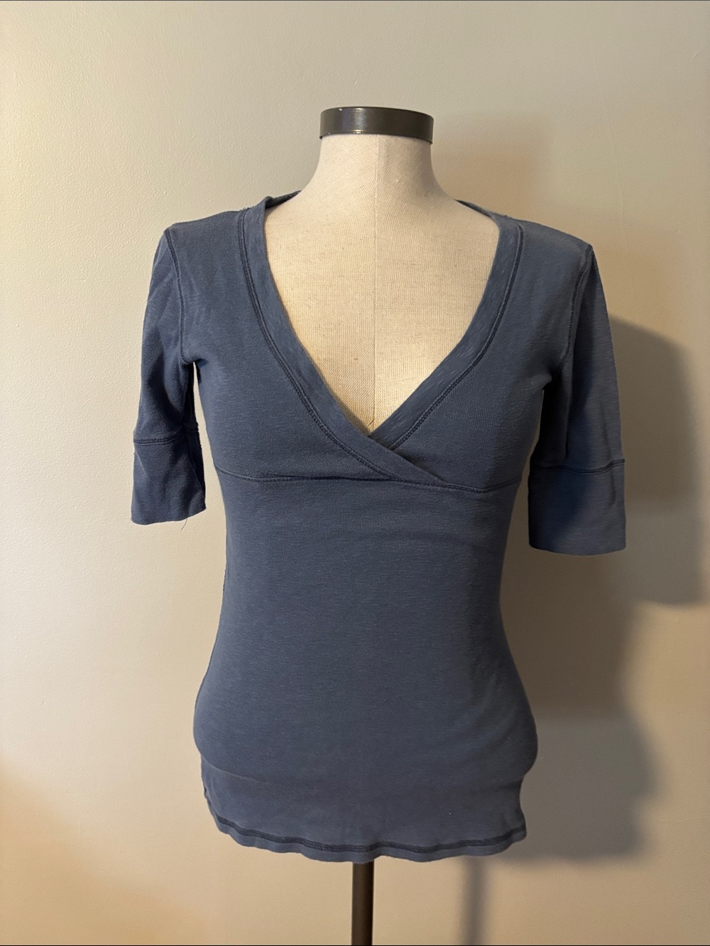 Mossimo Supply Co. Navy Wrap-Style Short Sleeve Top